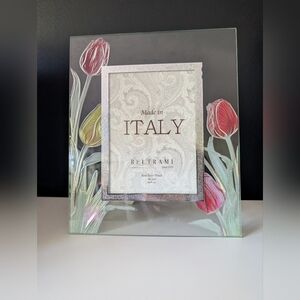 Beltrami Glass Picture Frame with Genuine Silver-Plated Accents